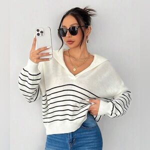 Striped Sailor Collar Sweater